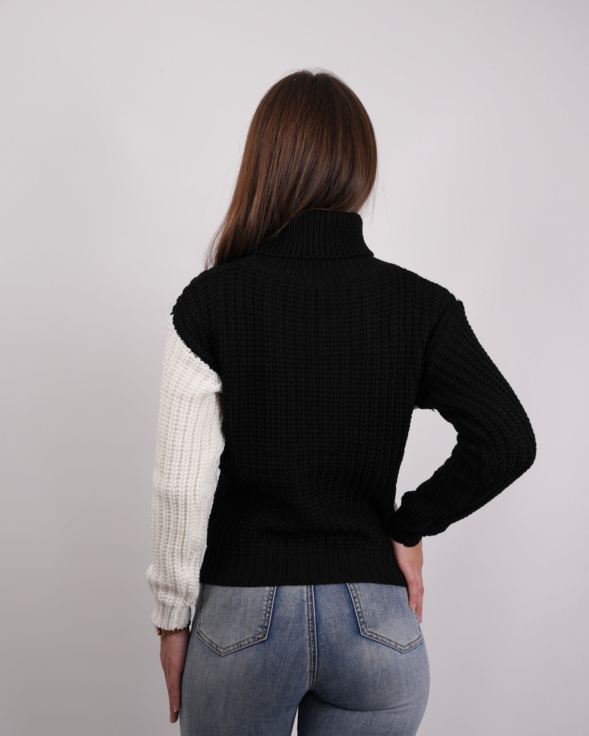 SUÉTER TEJIDO MSA128 NEGRO/BLANCO