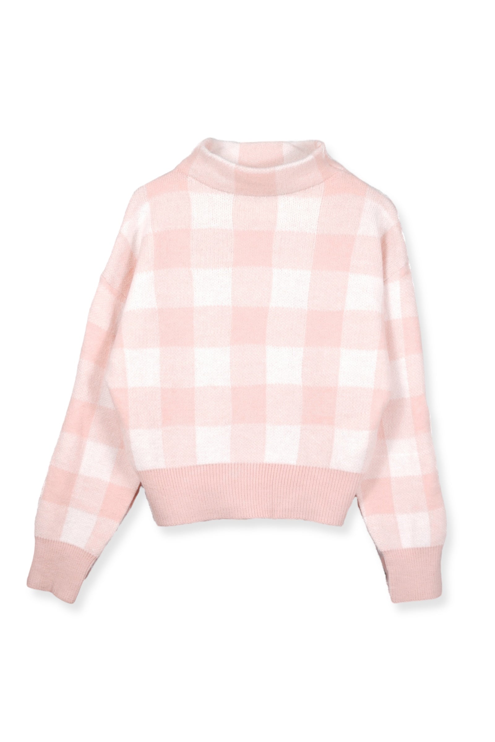 SUÉTER TEJIDO MSA168 CUADROS ROSADO