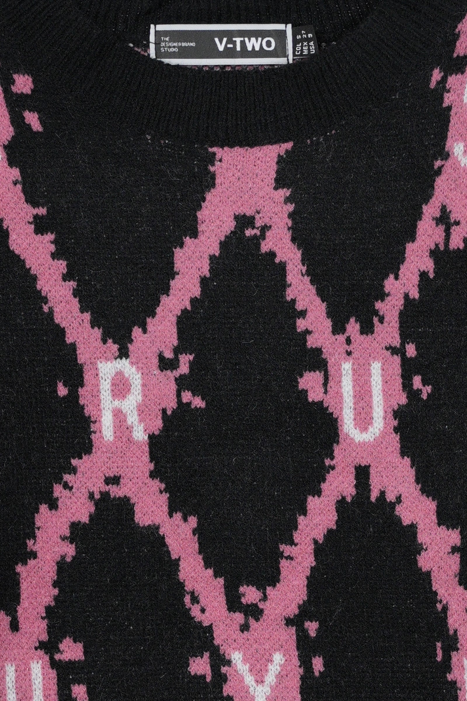 SUÉTER TEJIDO ALGODON NEGRO ROSA MSA155