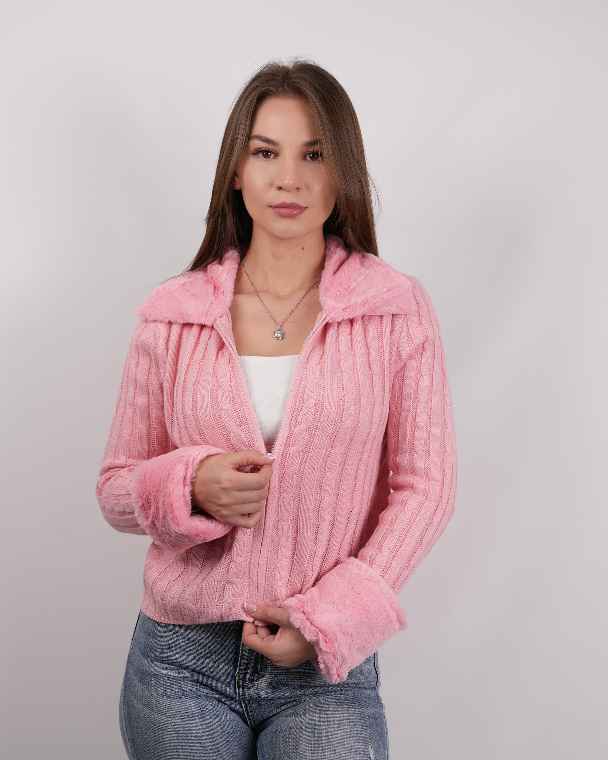 SUÉTER CON CREMALLERA ROSADO MSA110