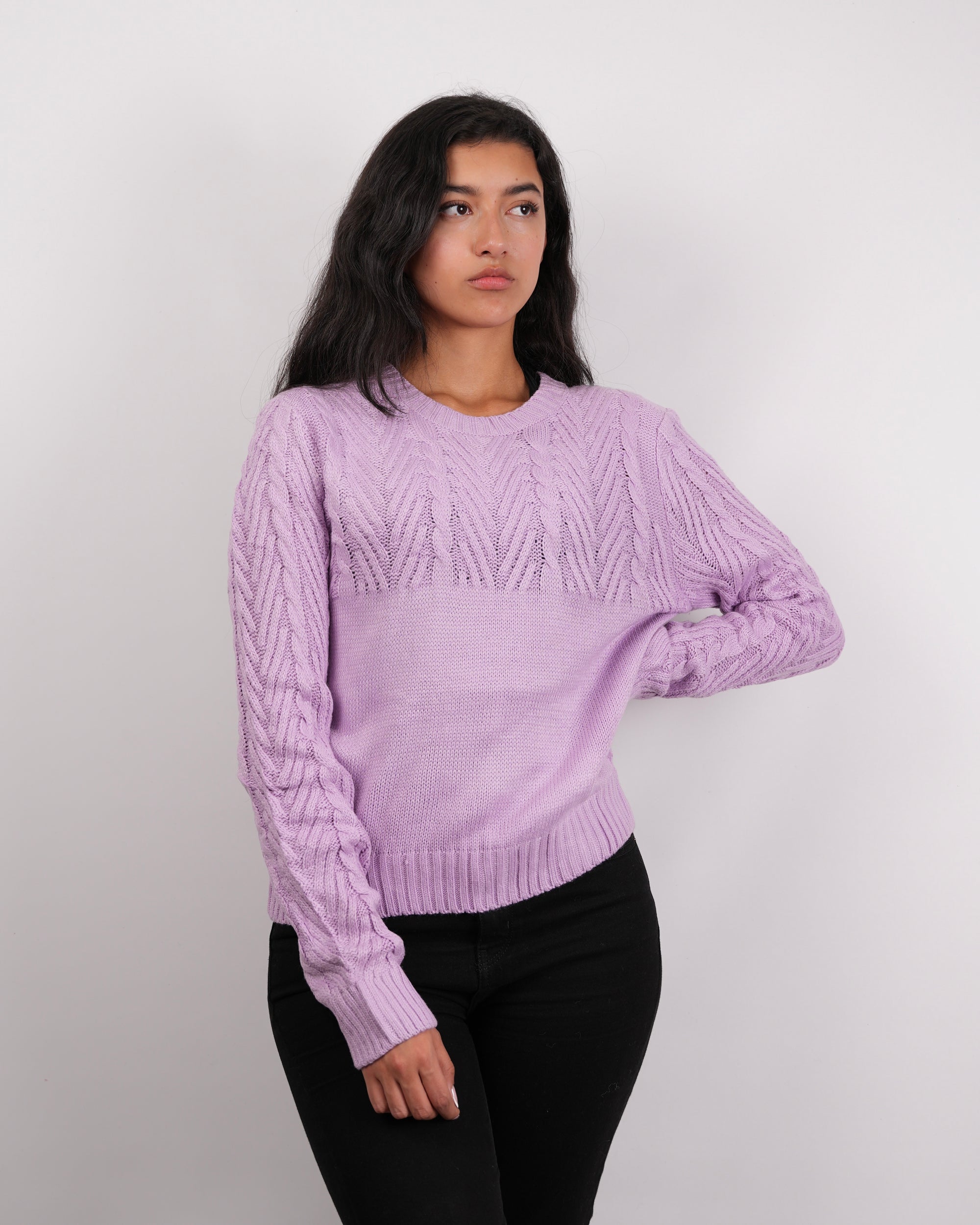 SUÉTER TEJIDO ALGODON LILA MSA161
