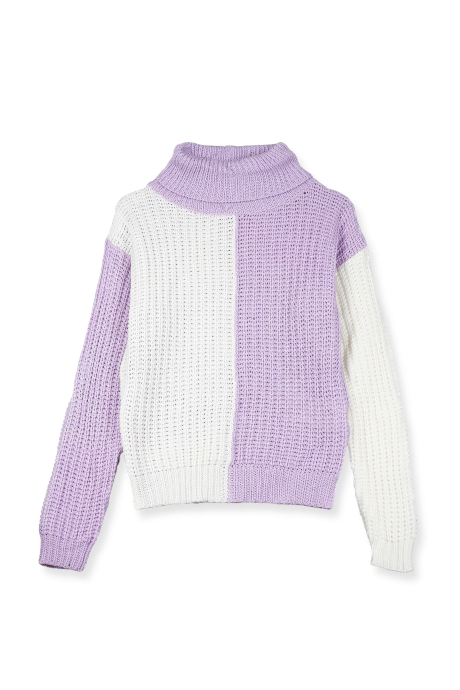 SUÉTER TEJIDO MSA128 LILA/BLANCO