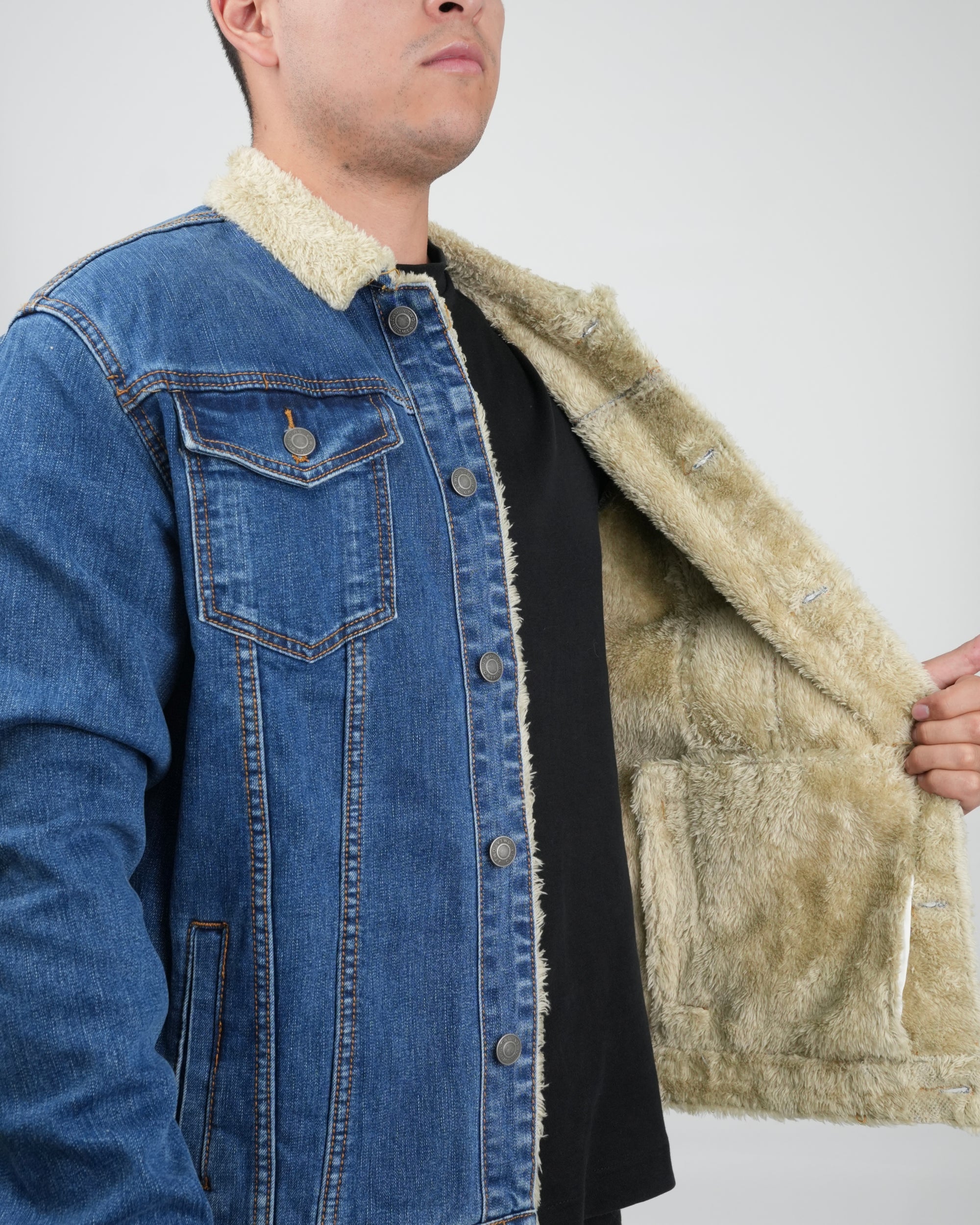 CHAQUETA DE JEAN VR031 AZUL OSCURO