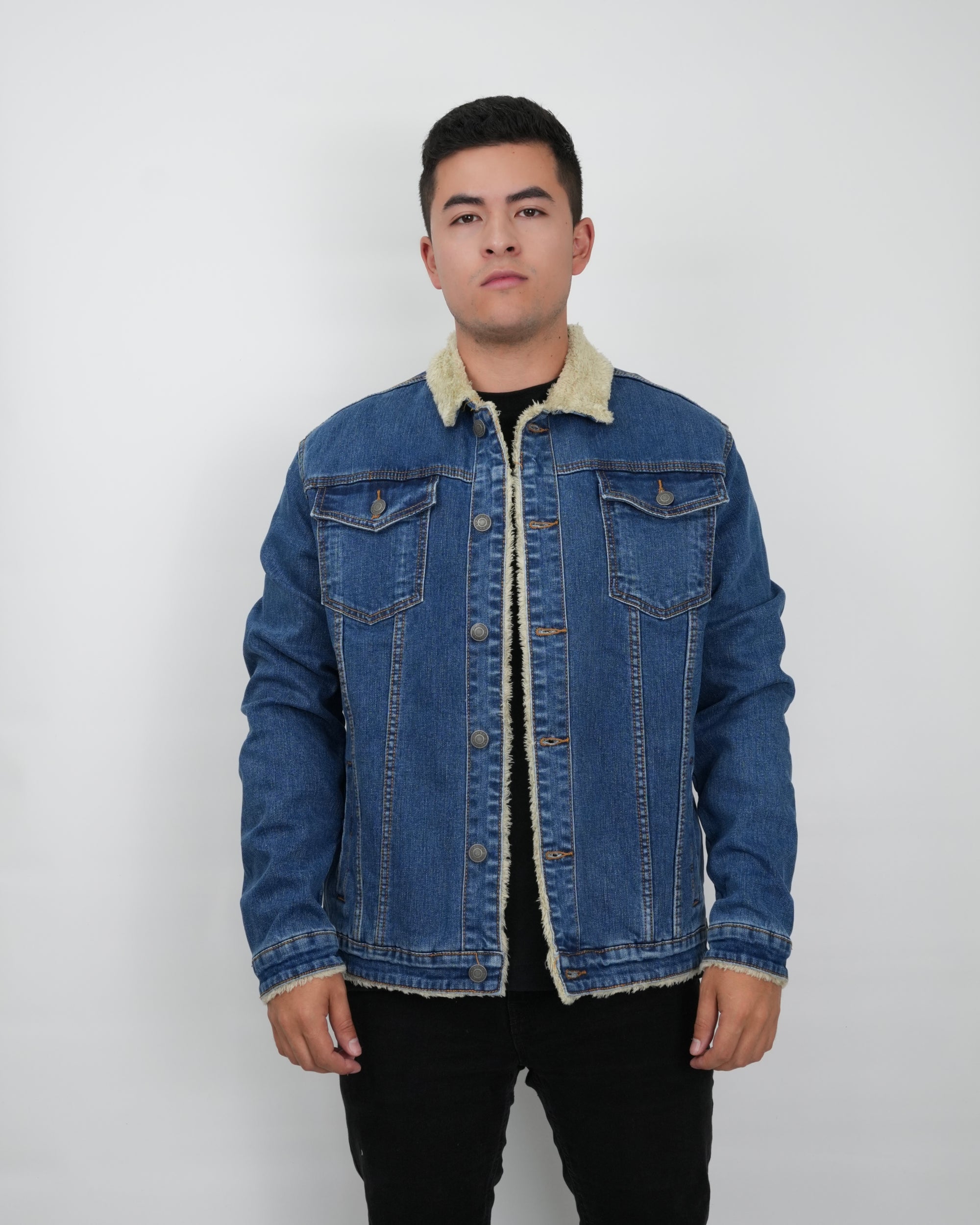 CHAQUETA DE JEAN VR031 AZUL OSCURO
