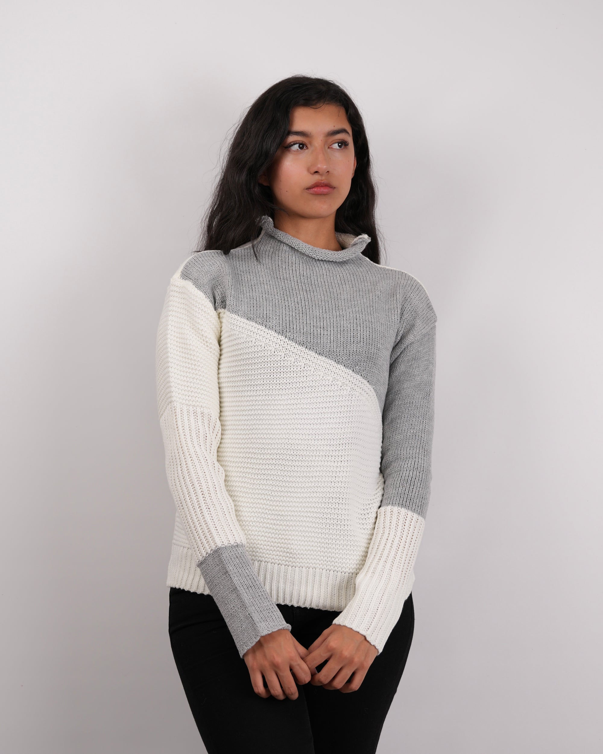 SUÉTER ALGODÓN BLANCO GRIS MSA116