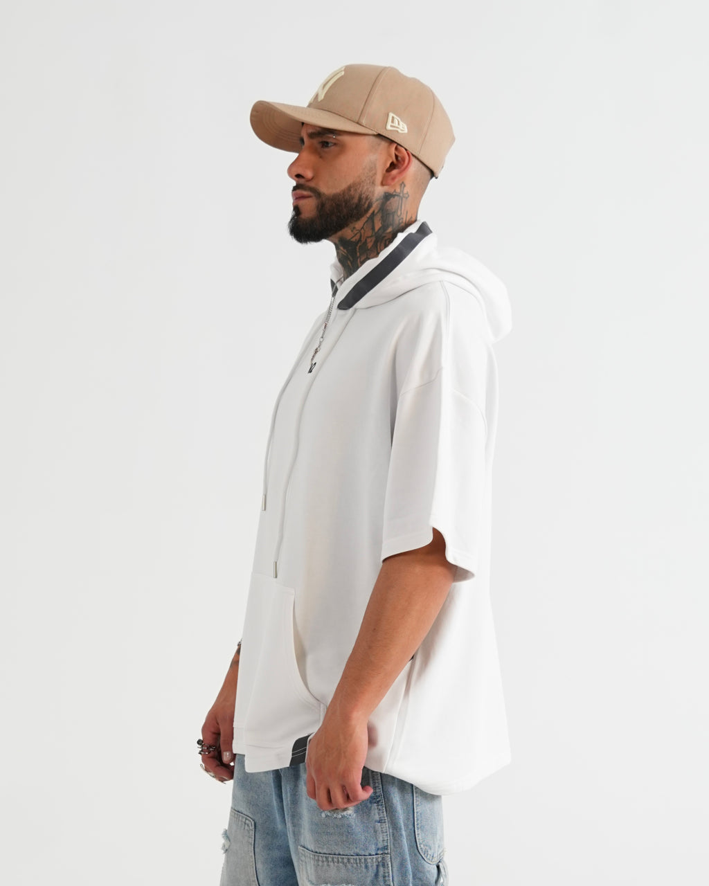 HOODIE MANGA CORTA CA016 BLANCO