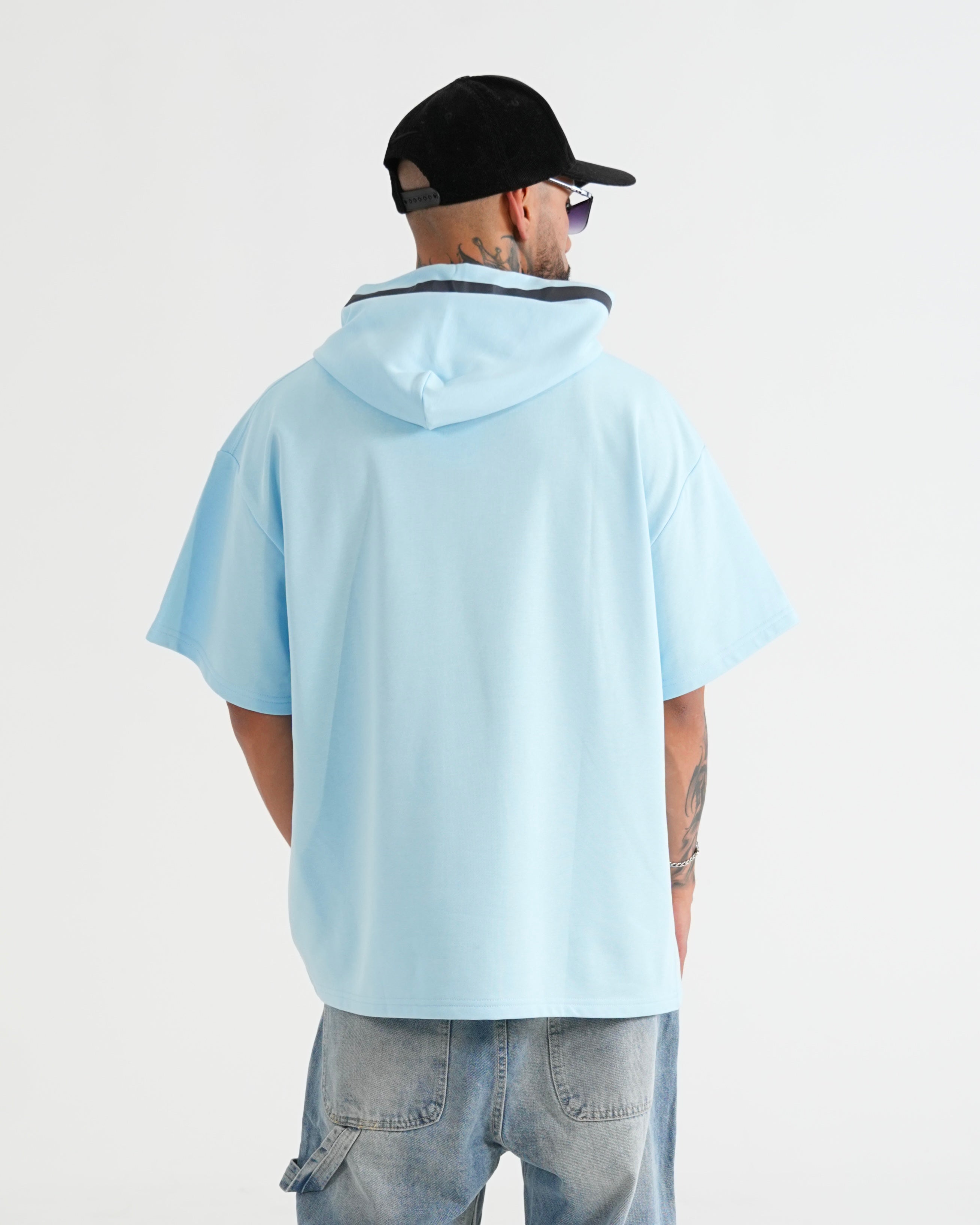 HOODIE MANGA CORTA CA016 AZUL C