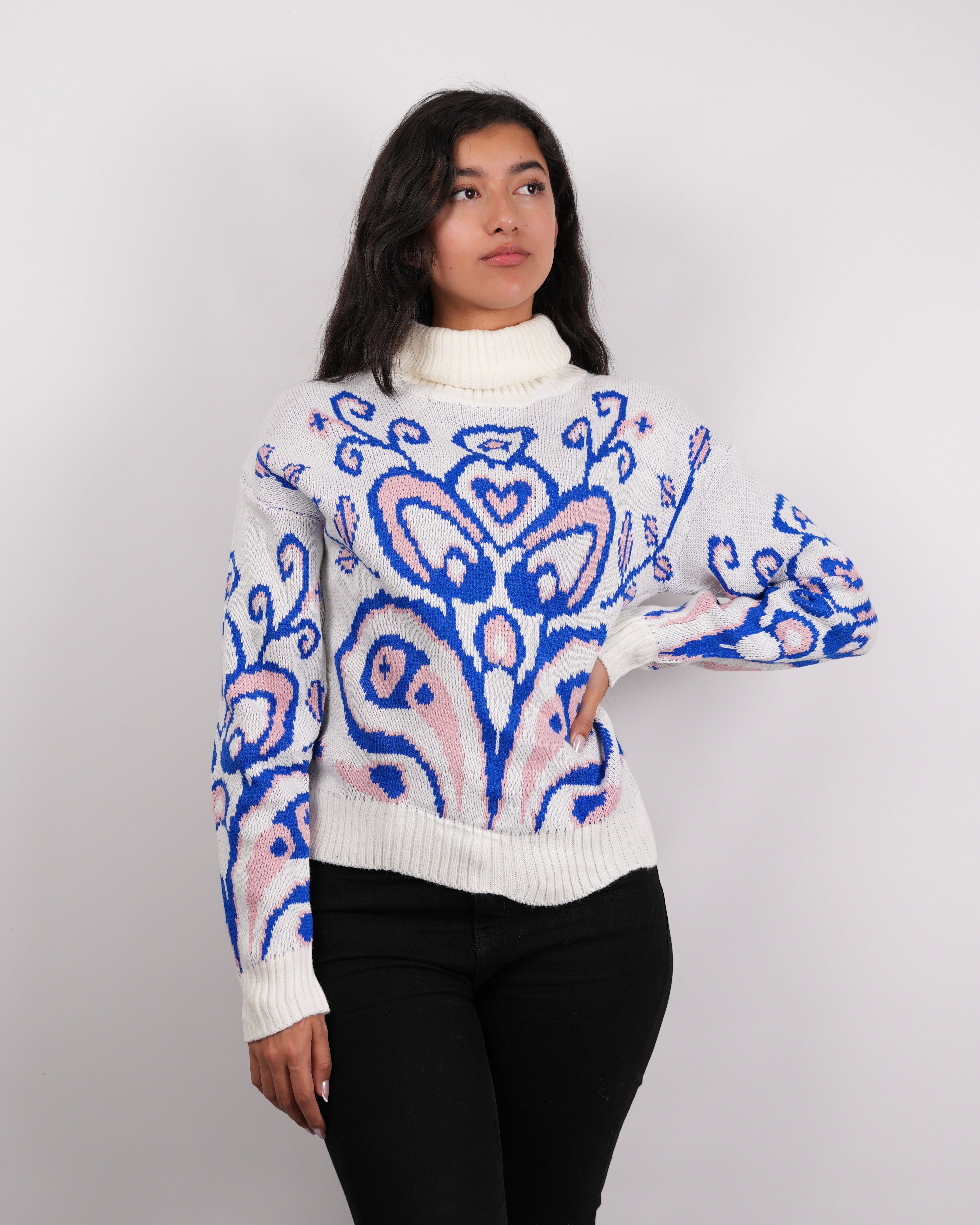 SUÉTER MSA165 PERLA-AZUL-ROSA
