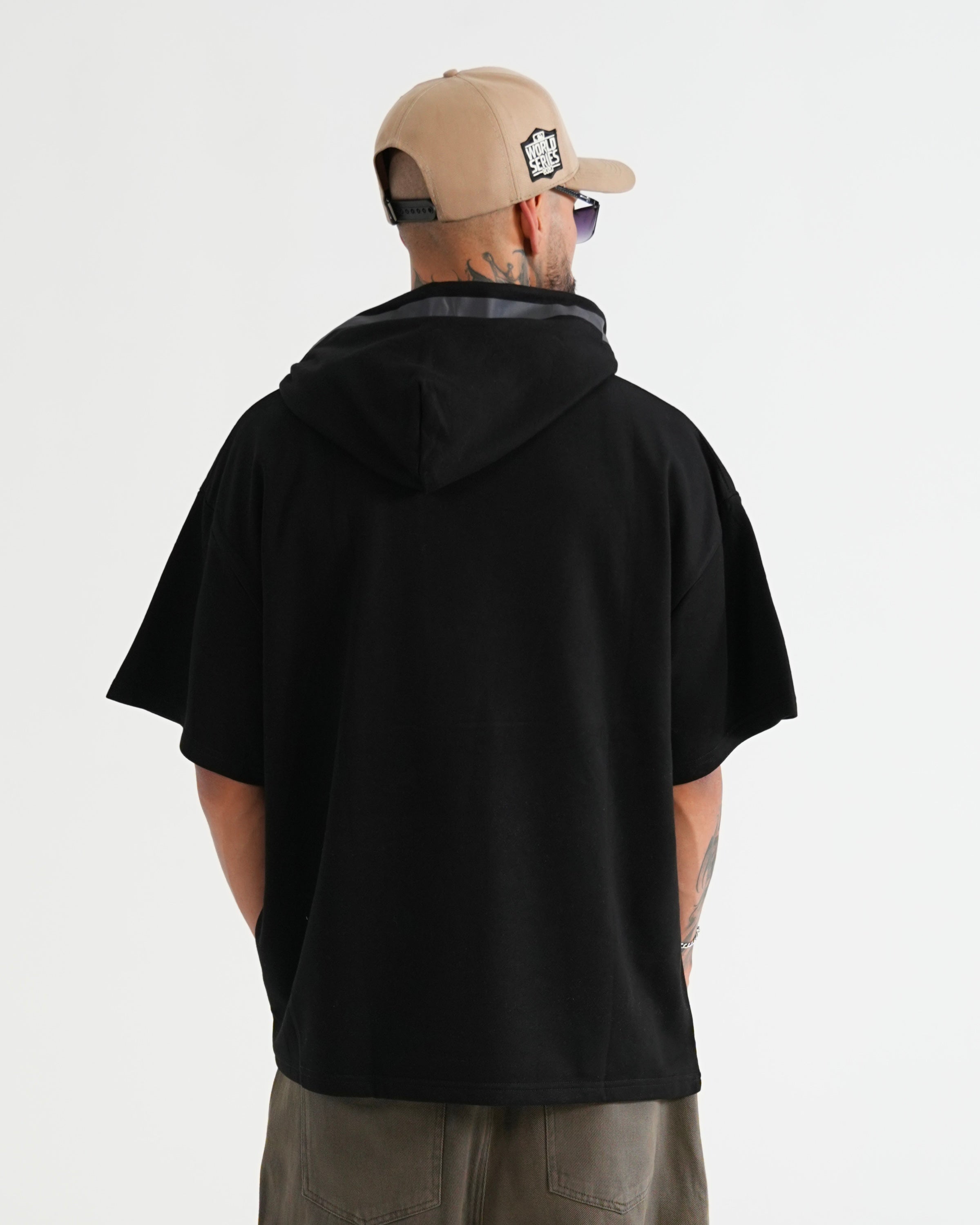 HODDIE MANGA CORTA CA016 NEGRO