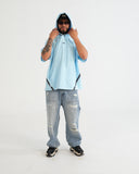 HOODIE MANGA CORTA CA016 AZUL C