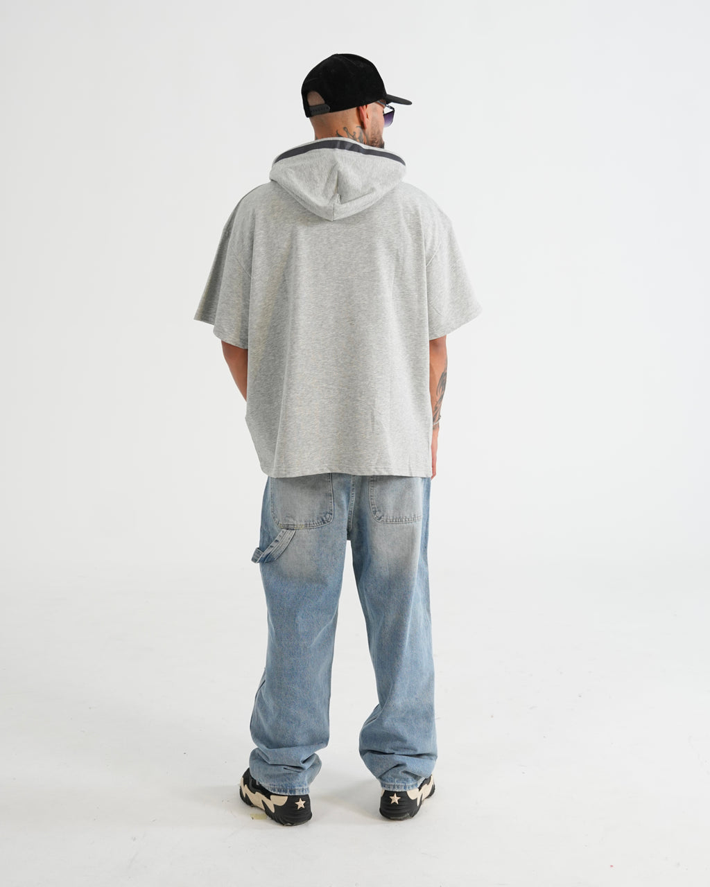 HOODIE MANGA CORTA CA016 GRIS