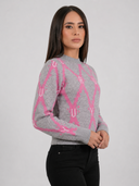 SUÉTER MSA155 GRIS-FUXIA