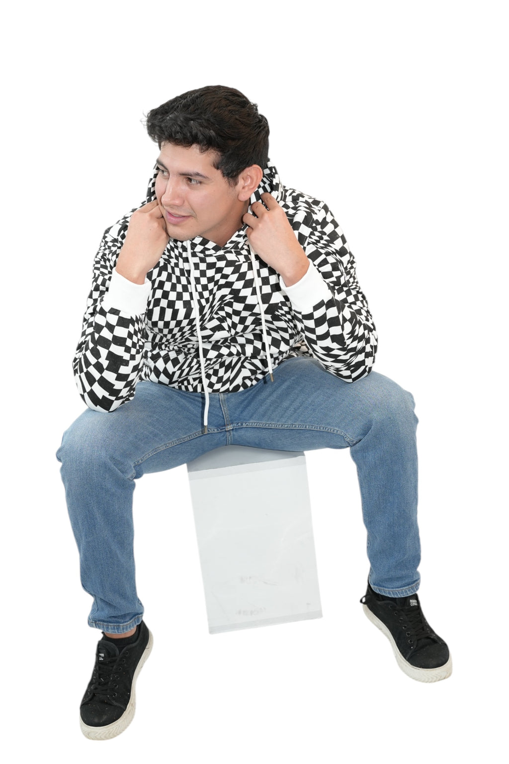 BUZO LSA025 BLANCO-NEGRO