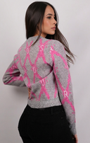 SUÉTER MSA155 GRIS-FUXIA